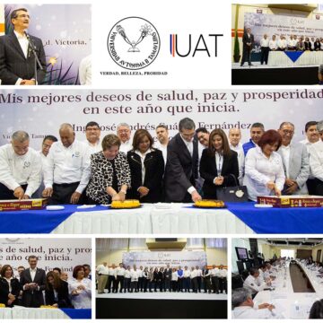 Preside Rector de la UAT saludo de año nuevo con universitarios