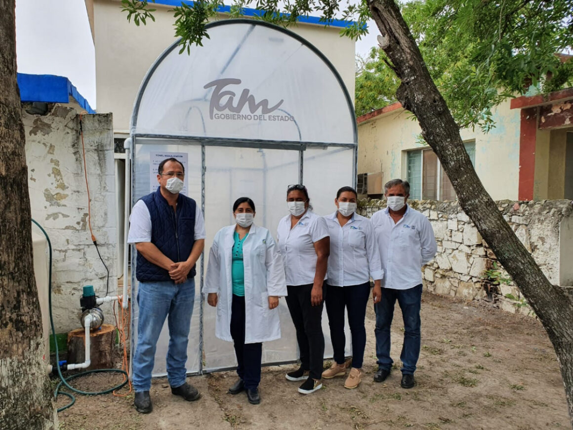 Se instalan en Tamaulipas 38 túneles sanitizantes en áreas del sector salud estatal