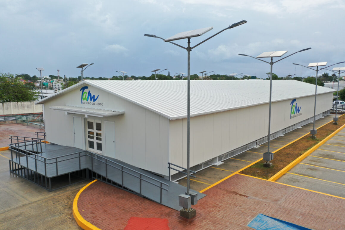 El hospital en Tampico es el segundo de 8 que construye el Gobierno de Tamaulipas para atender casos graves y muy graves del coronavirus