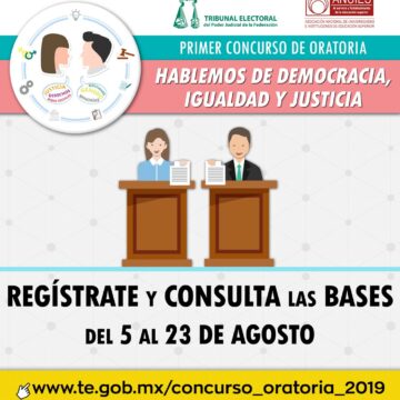 Invitan a participar en concurso juvenil de oratoria “Hablemos de democracia, igualdad y justicia”