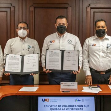 Firman convenio la UAT y el Instituto Registral y Catastral del estado