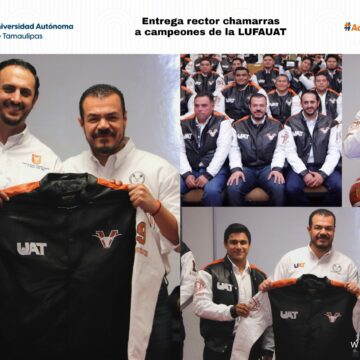 6 Rector entrega chamarras a Cuernos Largos FMVZ, campeones de la LUFAUAT