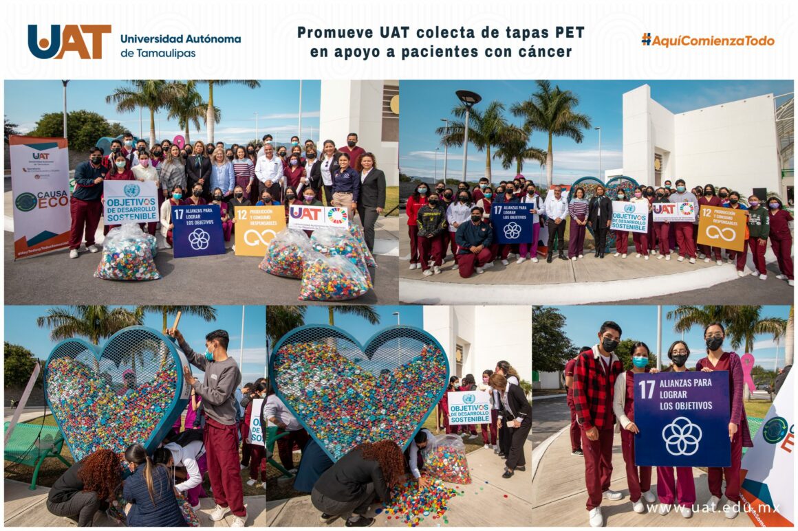 foto 1 colecta tapas 11 02 2023 Promueve UAT colecta de tapas PET en apoyo a pacientes con cáncer