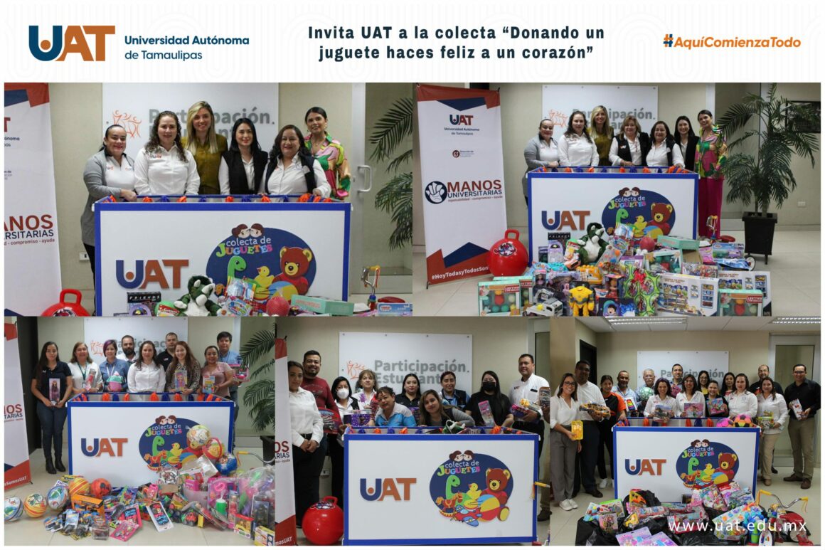 Jueguetes Invita UAT a la colecta “Donando un juguete haces feliz a un corazón”