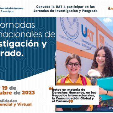 Convoca la UAT a participar en las Jornadas Internacionales de Investigación y Posgrado